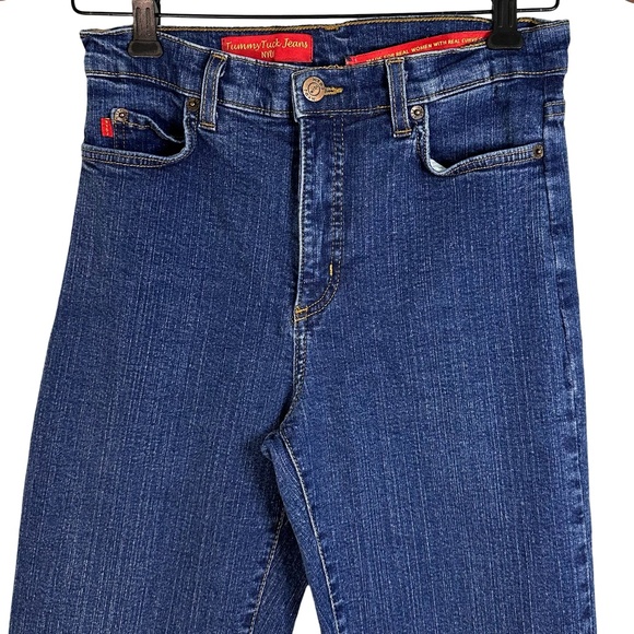 Vintage NYDJ Size 4 Dark Indigo Straight Leg Tummy Tuck Jeans Made in USA Comfy‎ - Picture 2 of 11